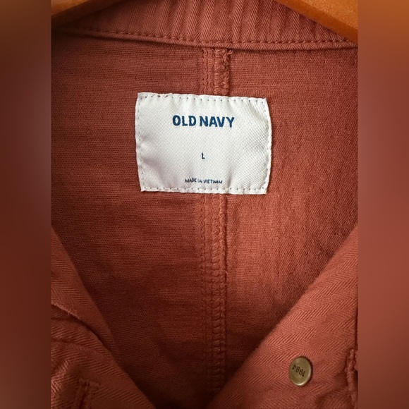 NWT Old Navy Cotton Cropped Utility Jacket in Sedona Orange Brown Women’s Large - Picture 4 of 10
